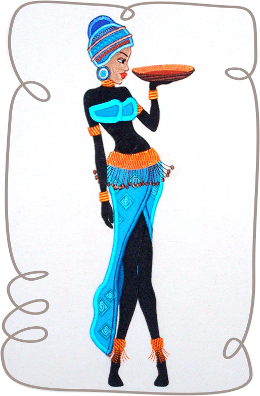 Gabi African Lady - Cartoon (800x800)