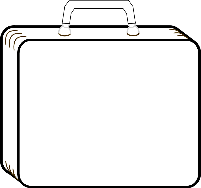 Luggage Outline Clipart Suitcase Baggage Clip Art - Shape Suitcase Clip Art (769x720)