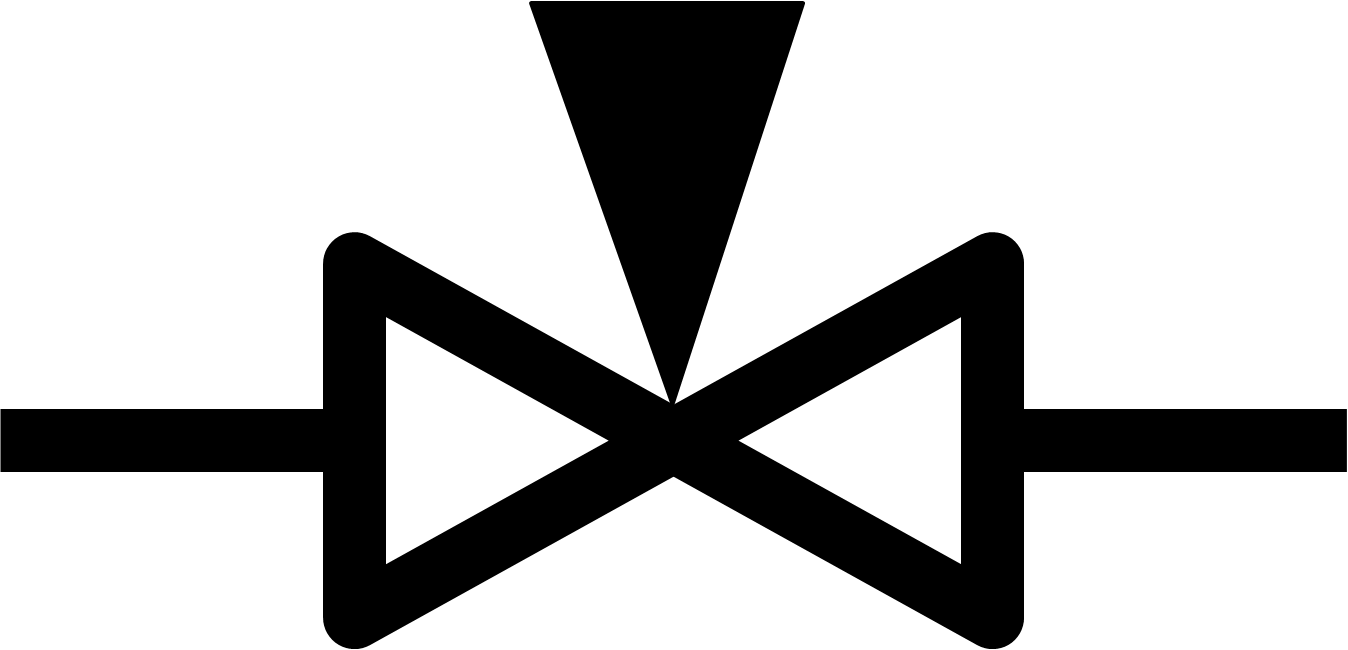 Needle Clipart Niddle - Hydraulic Needle Valve Symbol (1348x650)