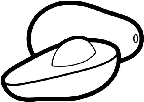 Avocado Clipart Coloring - Avocado Clipart Black And White (640x480)