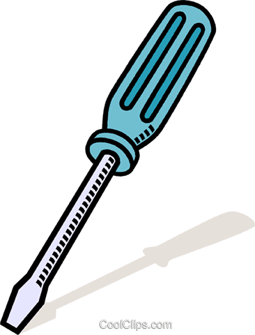 Screw Clipart Screw Driver Royalty Free Vector Clip - Flat Head Screwdriver Drawing (366x480)