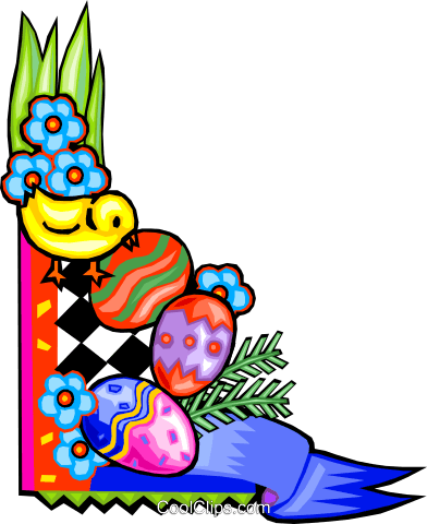 Easter Egg Border Royalty Free Vector Clip Art Illustration - Easter Clip Art Borders (392x480)
