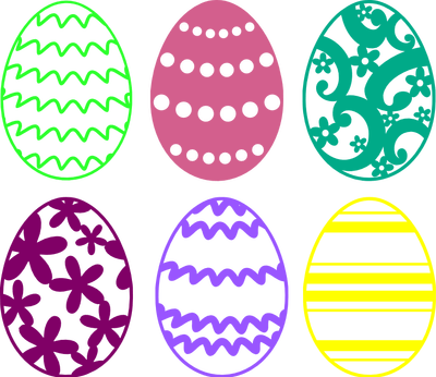Easter Silhouette Clip Art - Easter Eggs Images Silhouette (400x346)