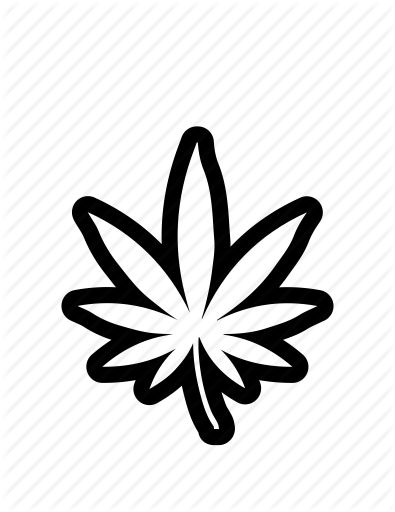Download Weed Leaf Outline Png Clipart Cannabis Sativa - Weed Leaf (395x512)