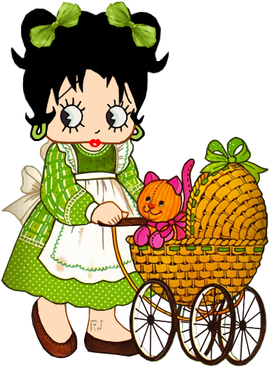 With Her Baby - Cartoon Scraps (400x550)