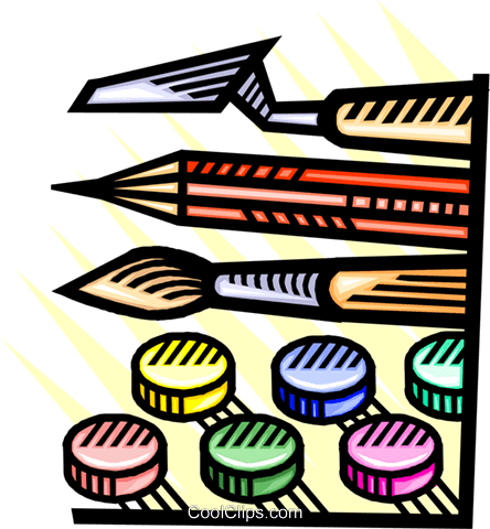Art Supplies Royalty Free Vector Clip Art Illustration - Art (444x480)