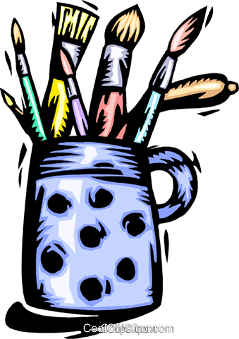 Art Supplies Royalty Free Vector Clip Art Illustration - Monthly Activities Clipart (339x480)