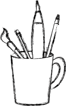 Art Supplies Clip Art Black And White - Pencil (550x550)