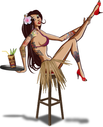 Tiki Beeld Tiki Meisje Jukebox - Rotterdam (351x430)