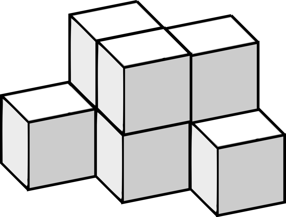 Rubik's Cube Three-dimensional Space Paper Shape - Tetris 3d Block Png (988x750)