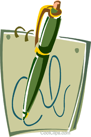 Pen And Paper Royalty Free Vector Clip Art Illustration - Email (320x480)