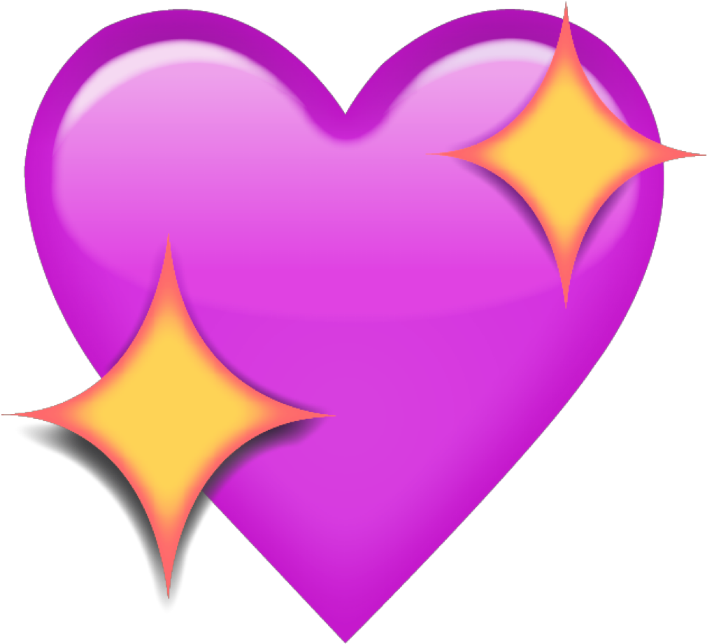 Purple Emoji Heart Purpleheart Heartemoji Sticker Mysti - Pink Heart Emoji Png (1024x1024)
