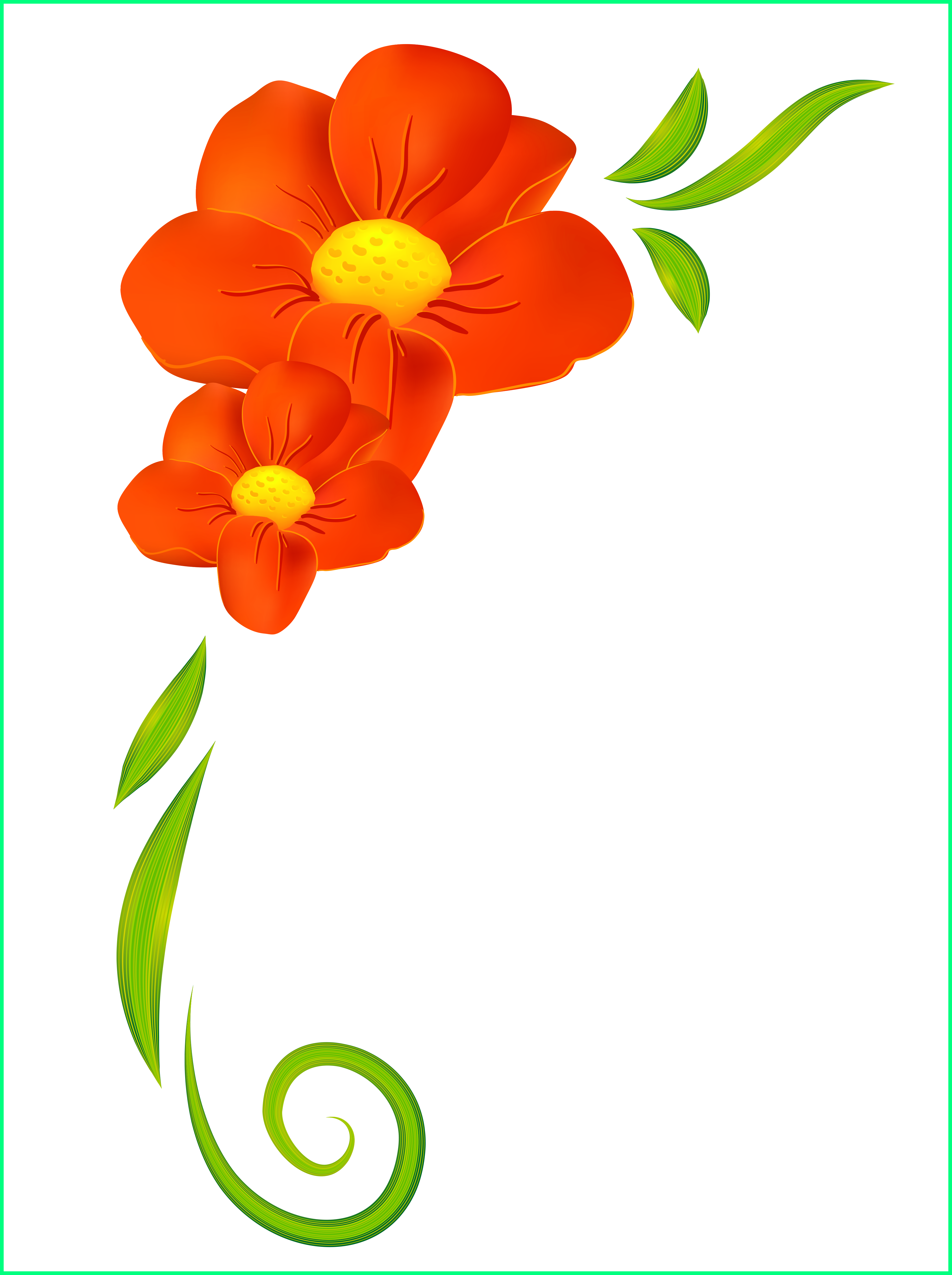 Wizard Of Oz Clipart Transparent - Clipart Border Png Flower (3954x5293)