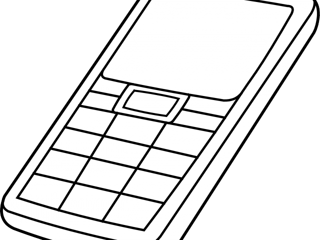 Ipad Clipart Iphone Outline - Cell Phone Colouring Page (640x480)
