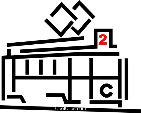 Streetcar Royalty Free Vector Clip Art Illustration - Trolley (480x382)