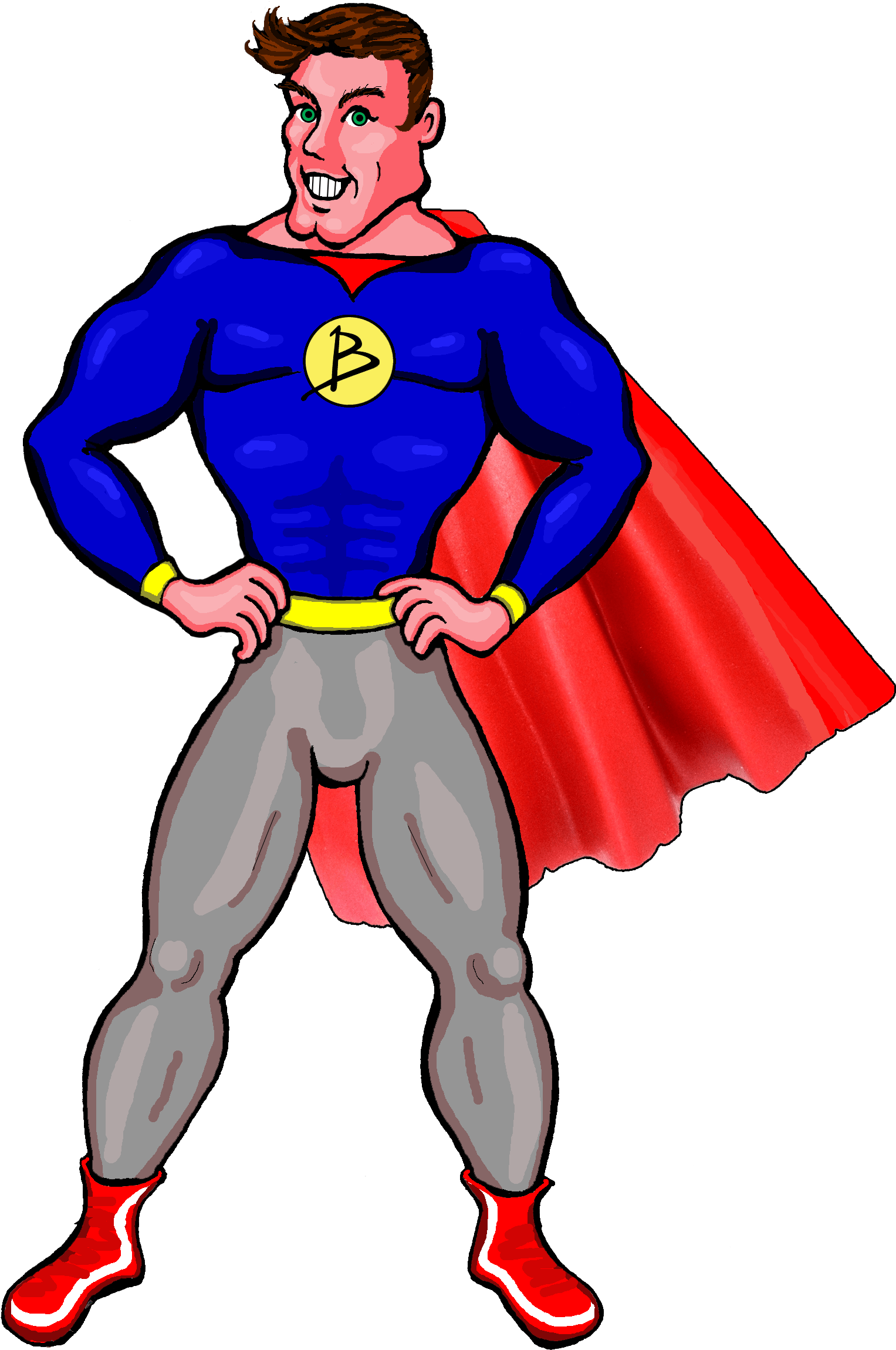 Computer Geek Super Hero - Cartoon (1800x2377)