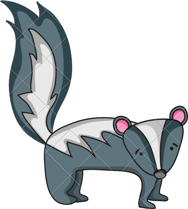 Cute And Sad Skunk Wild Animal - Vector Graphics (800x800)