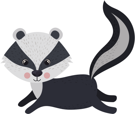 Isolated Skunk Cartoon Design - Desenho De Gambá (550x550)