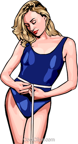 Woman Measuring Waist Royalty Free Vector Clip Art - Woman Measuring Waist Royalty Free Vector Clip Art (260x480)