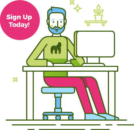 Sign Up Today - Gorilla (462x447)