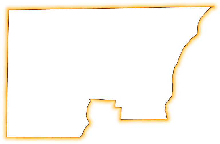 A Yellow-orange Glow Outline Map Of Holmes - Map (768x505)