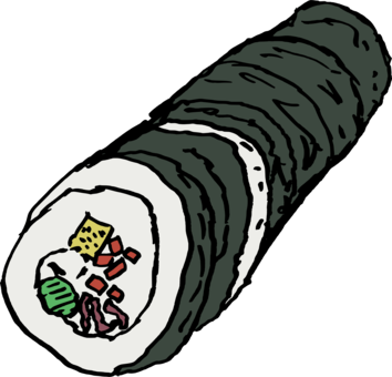 Gimbap Sushi Korean Cuisine Japanese Cuisine Computer - Korean Clip Art (354x340)
