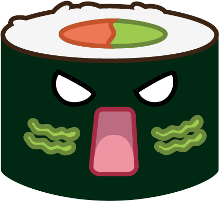 Vector Transparent Library Collection Of Free Adorable - Angry Sushi (843x596)