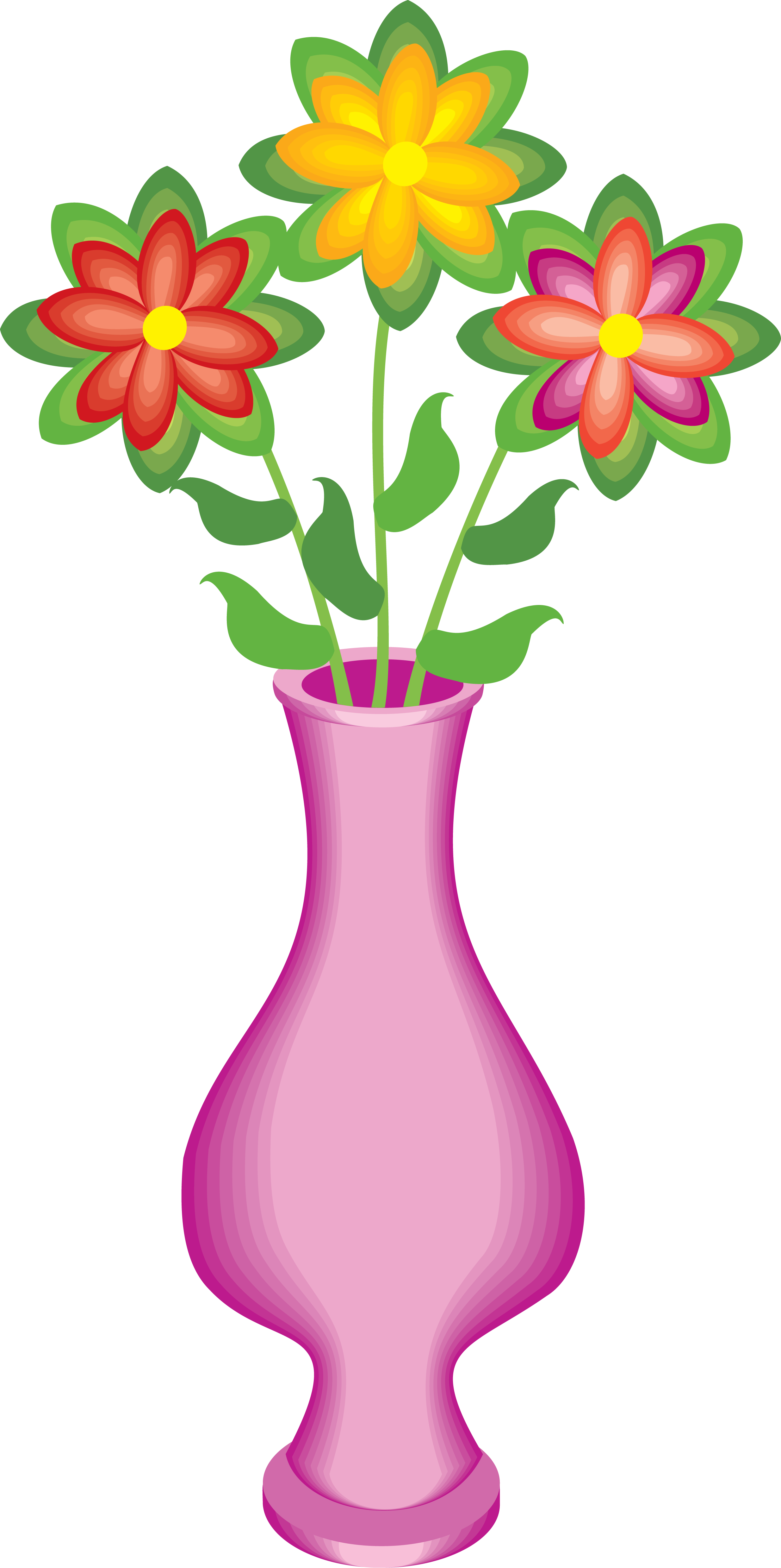 Vase Png - Ваза С Цветами Клипарт (2469x4953)