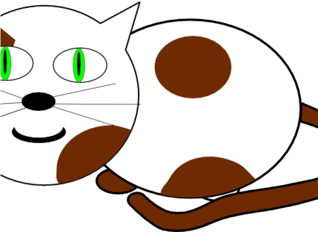 Кот смешной рисунок графика пейнт Kitten Clipart Cat Sat - Custom Brown And White Cat Shower Curtain - (640x480) P