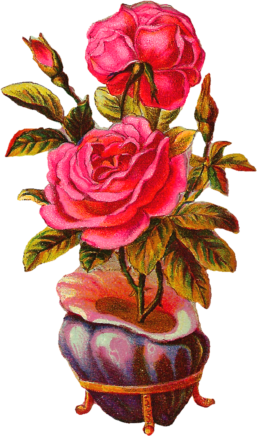 Vase Clipart Vintage - Vintage Vase Png Flower (993x1600)