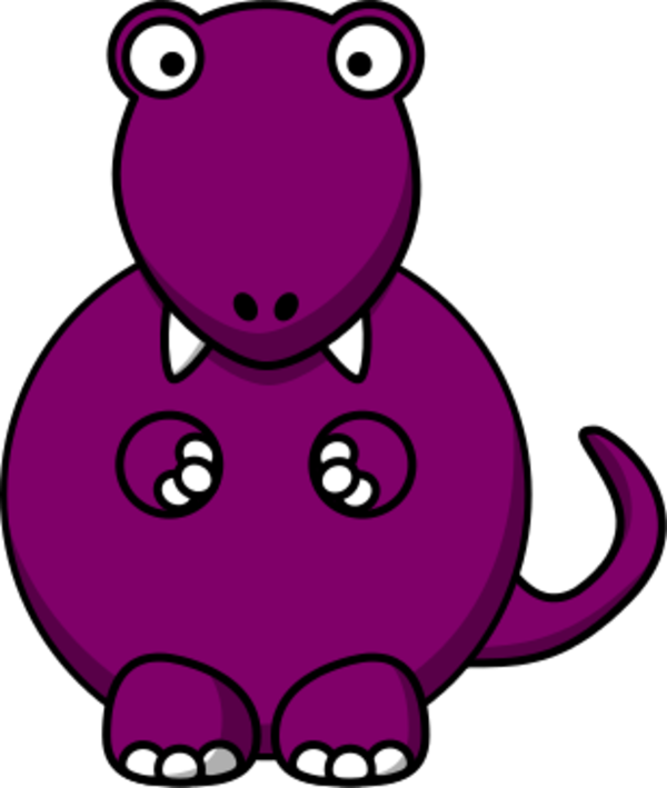 Purple Clipart T Rex - Dinosaur Clip Art (600x709)
