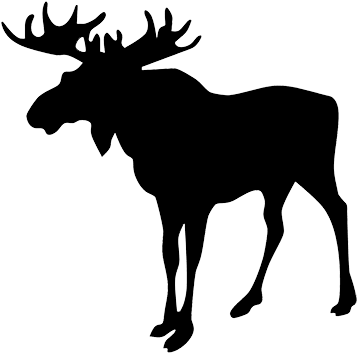 Elk Clipart Game Wild - Moose Silhouette (496x359)