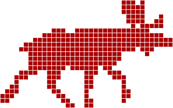 Elk Clipart - Pixel Elk (600x374)