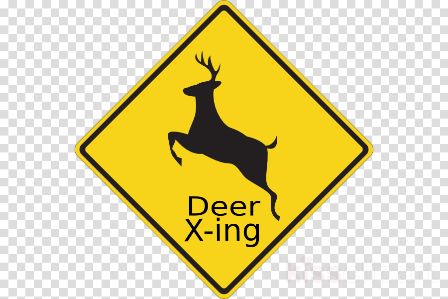 Deer Crossing Sign Clipart Air Designs Deer Elk - Beware Of Deer Sign (900x600)