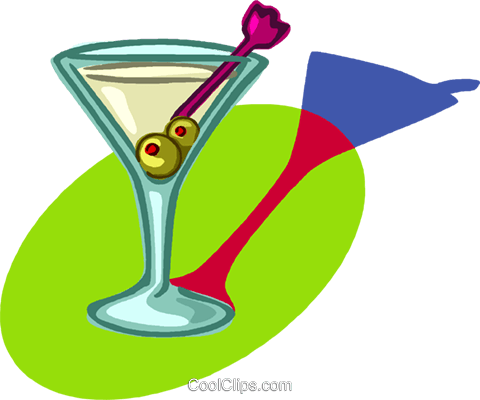 Martini Com Azeitonas Livre De Direitos Vetores Clip - Alfonso Xiii Bebida (480x400)