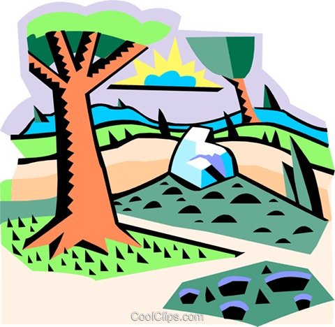 Country Landscape Royalty Free Vector Clip Art Illustration - Country Landscape Royalty Free Vector Clip Art Illustration (480x468)