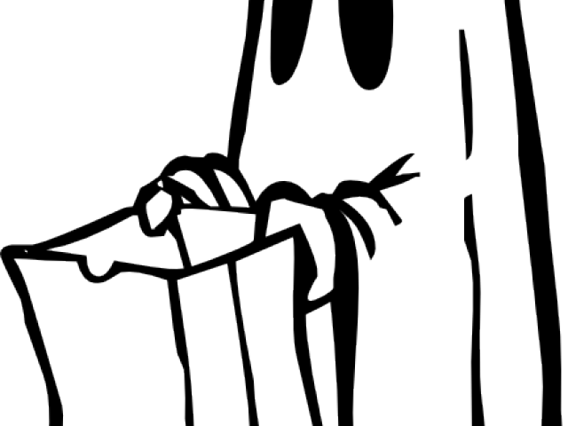 Ghostly Clipart Boo - Halloween Candy Clipart Black And White (640x480)