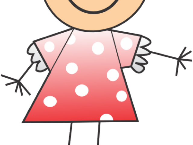 Pink Dress Clipart Little Boy Dress - Cartoon Stick Figure Girl Charms (640x480)