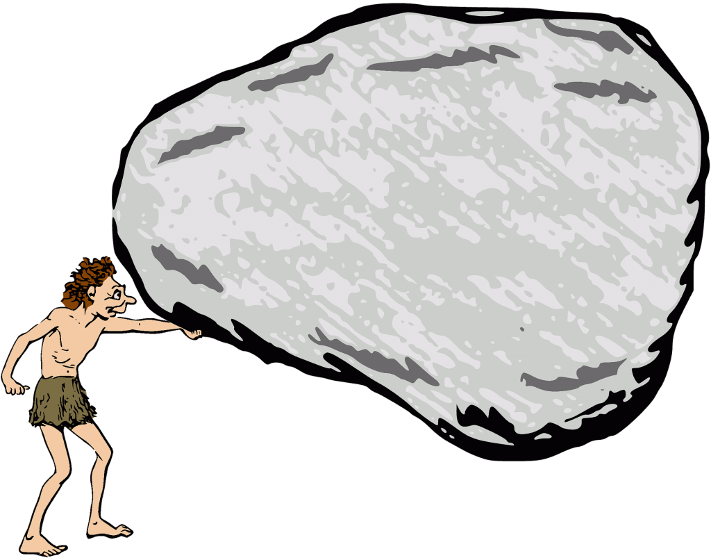Boulder Drawing Realistic Vector Transparent Download - Caveman Rock (1024x803)