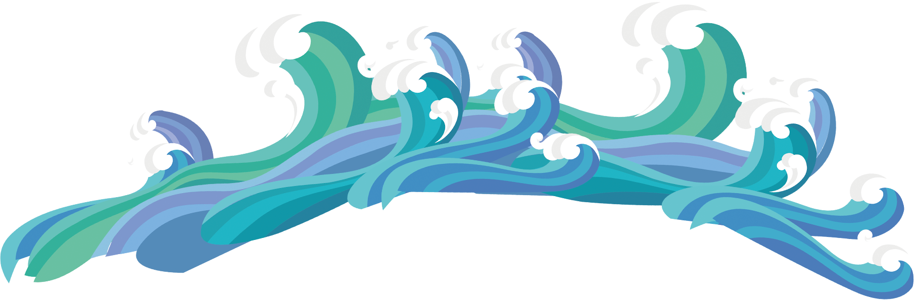 Boulder Drawing Wave Svg Black And White - Olas Transparente Dibujo (1815x595)