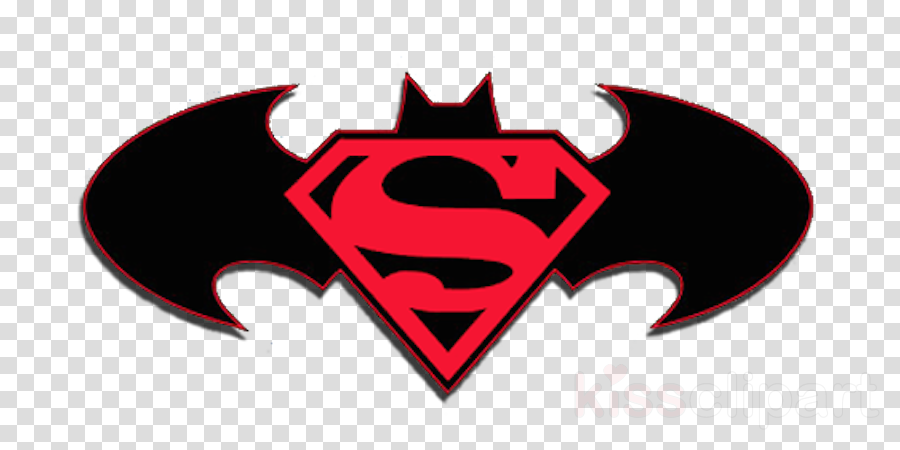 Superman Batman Clipart Superman Batman Wonder Woman - Batman And Superman Symbol Png (900x450)