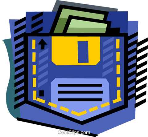 Computer Disk As Pocket Royalty Free Vector Clip Art - Pocket Chart Clip Art (480x445)