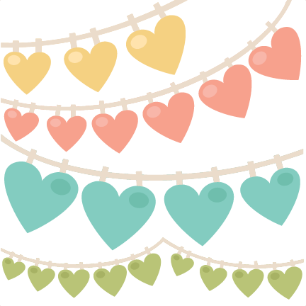 Heart Swag Banners Scrapbook - Heart Banner Clip Art (432x432)