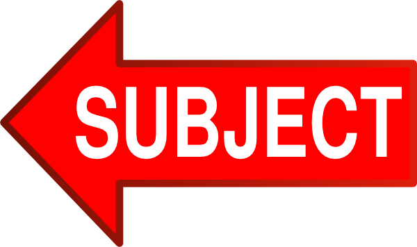 Subject Cliparts - Subject Clipart (600x356)