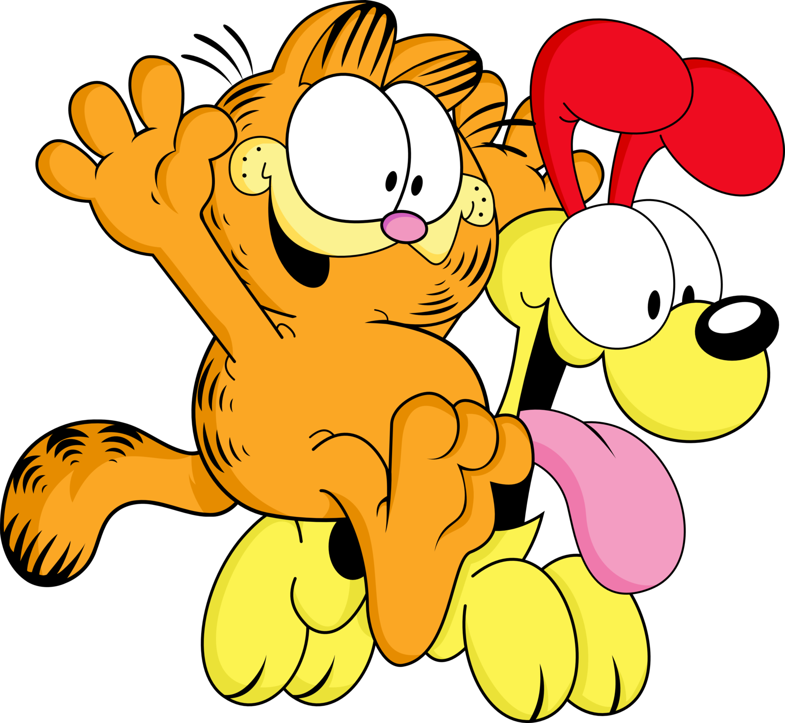 The Strip's Focus Is Mostly On The Interactions Among - Garfield And Odie Playing (1600x1474)