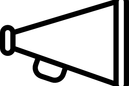 Png Royalty Free Stock Cheer Megaphone Clipart Black - Cheer Transparent Background Icon (450x300)