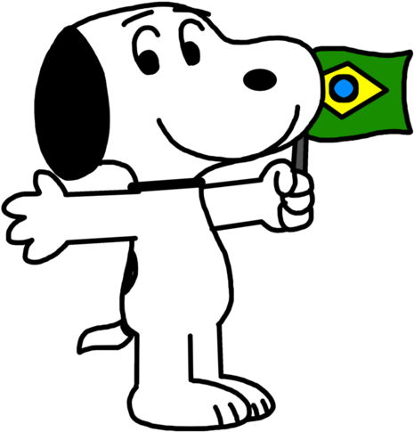Brazil Flag Drawing At Getdrawings Com - Snoopy In Brazil (894x894)
