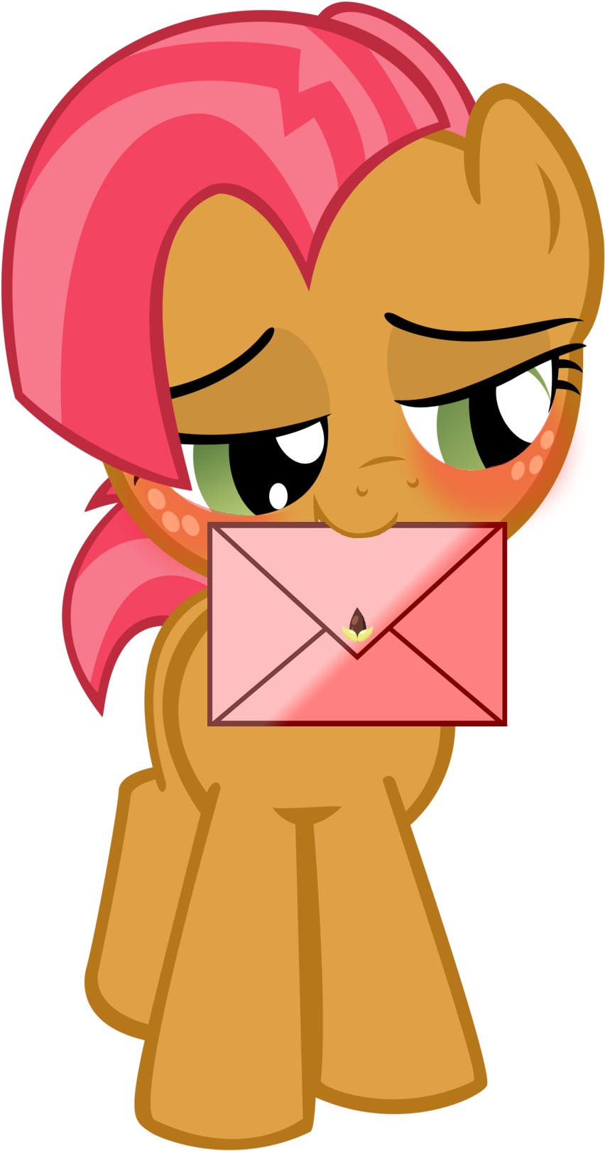 Purezparity, Babs Seed, Blushing, Crush, Earth Pony, - Apple Bloom And Babs Seed Kiss (1024x1771)