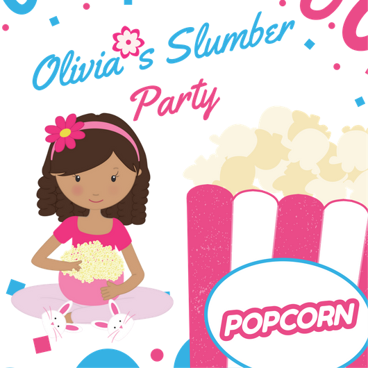 Girl Kids Sleepover/slumber Pajama Birthday Party Magical - Desenho De Boneca Festa De Pijama (530x530)