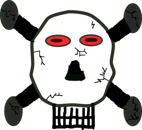 Skull,death's Head,skull And - หัว กะโหลก ไค ว้ เลื่อน ไหว (500x455)